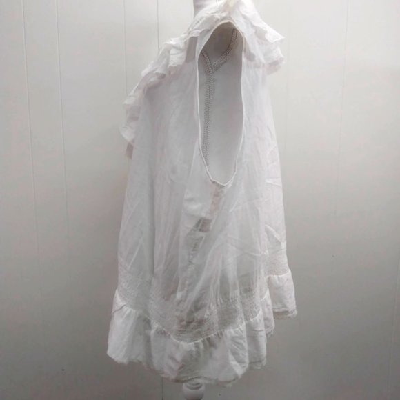 DKNY Jeans Womens Plus 28 White Sleeveless Blouse - Picture 3 of 3